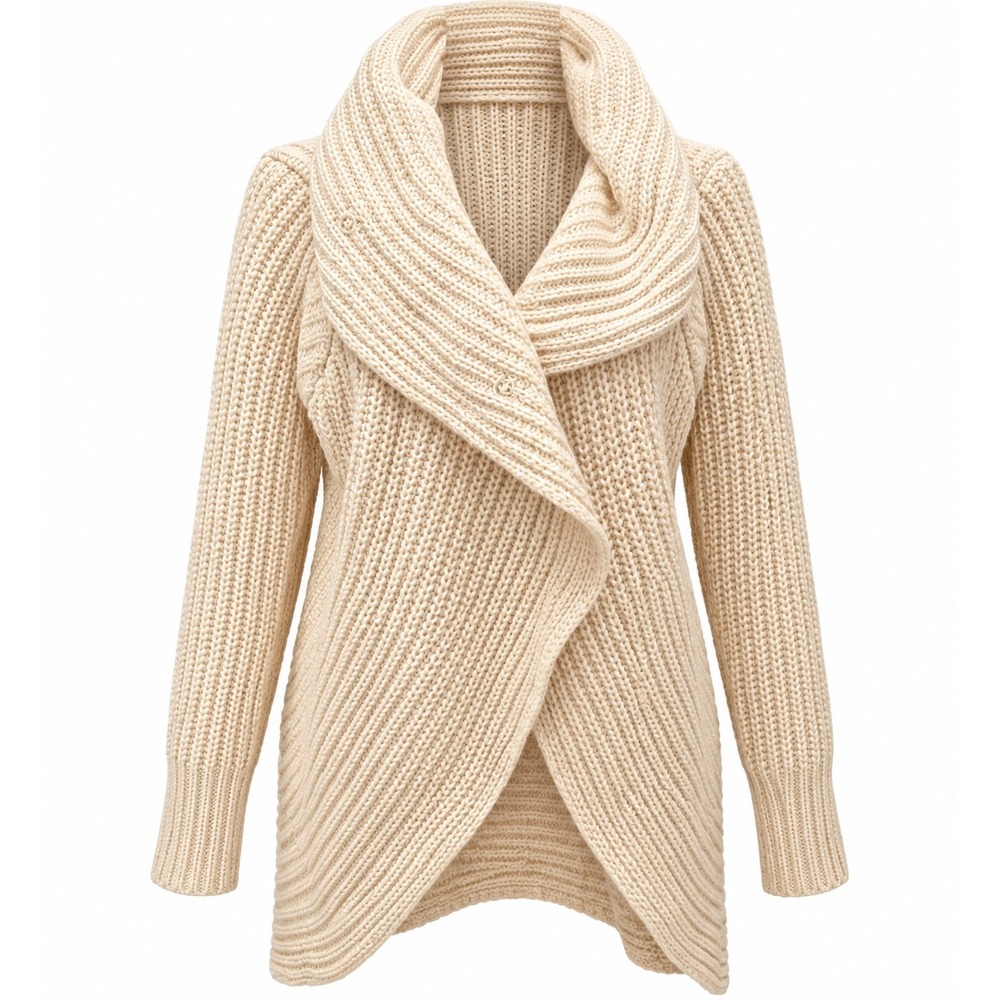 Joie Cardigan Shawl Collar Wool Yak Blend M Cream Chunky Knit Sweater